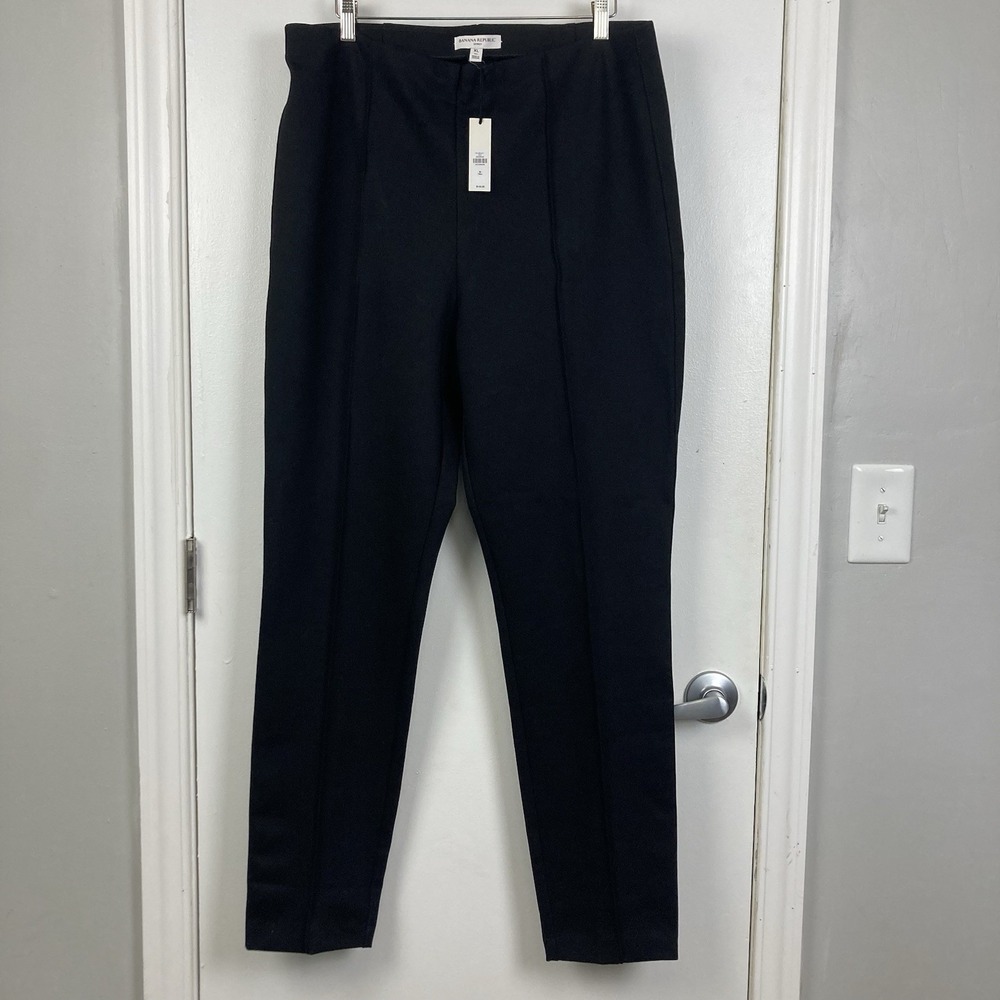 Banana Republic XL Tall Black Everywhere Ponte High Rise Skinny Ankle Pants NEW